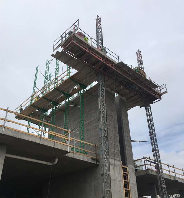 Scaffolding for brick layers