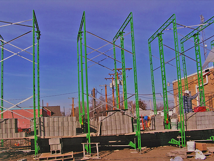 Winter Enclosure System for entire masonry scaffolding