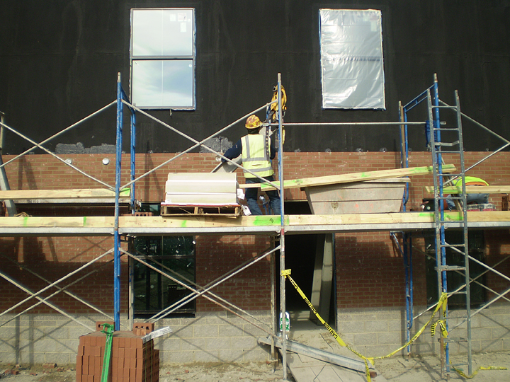 Scaffolding for bricklayers